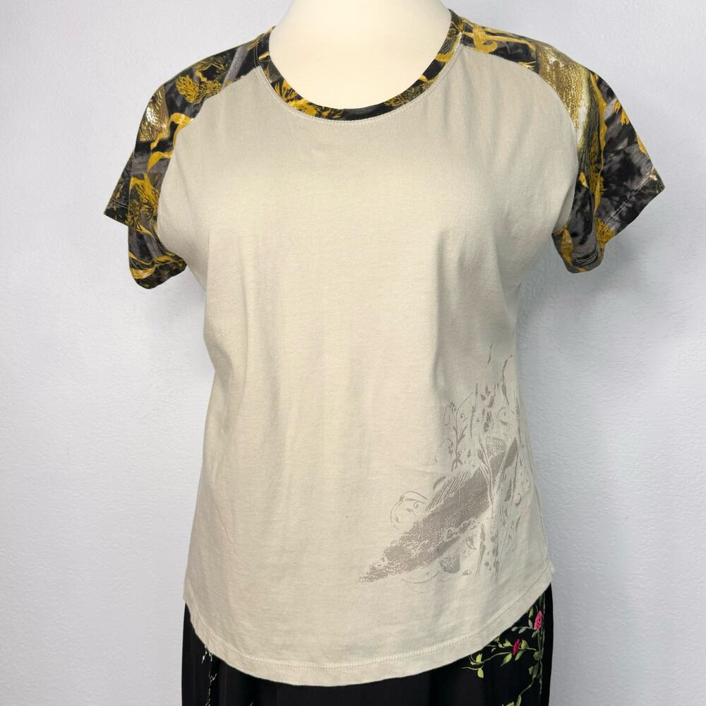 Fishouflage Camo Womens Bass Short Sleeve T-shirt Cream XL
